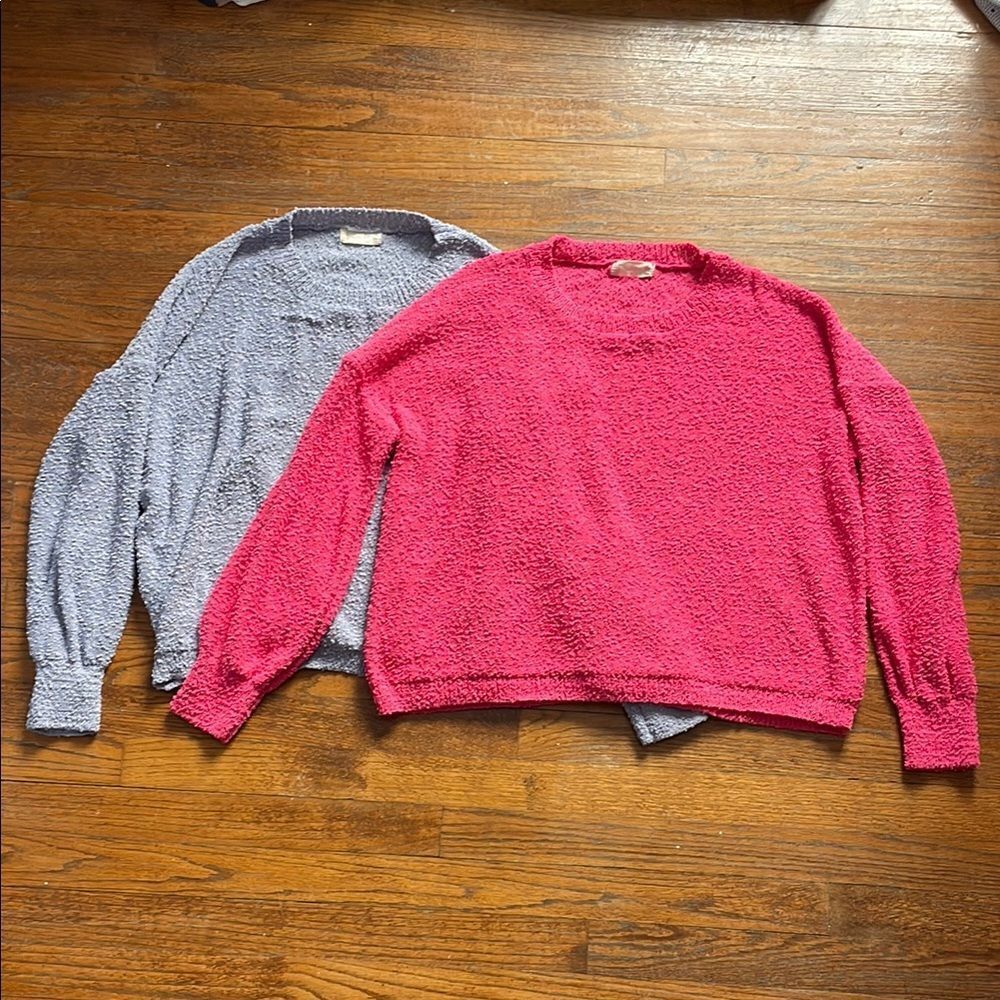 Altar’d State Pink & Periwinkle Oversized Sweater Bundle
